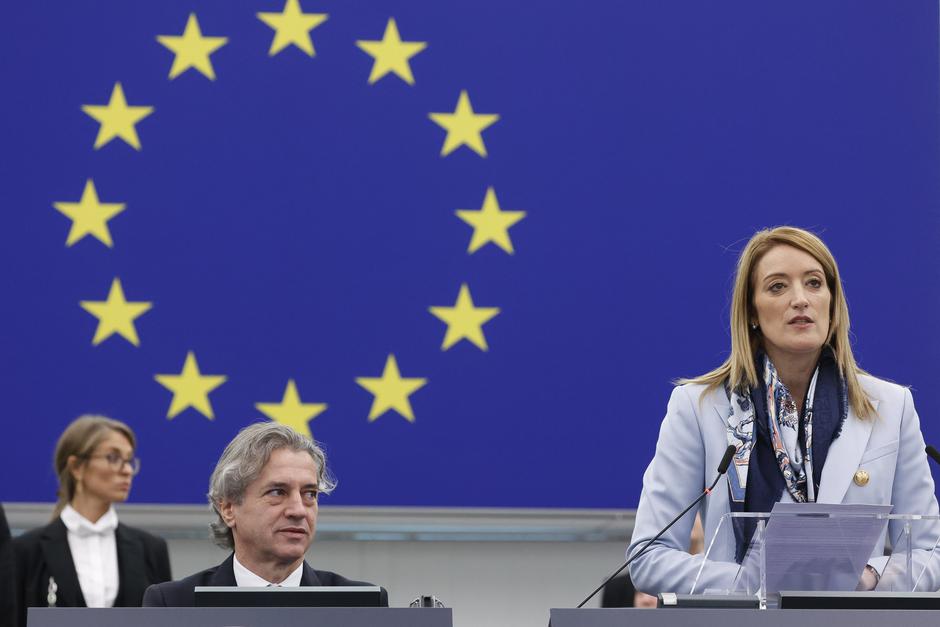 Nagovor Roberta Goloba evropskemu parlamentu v Strasbourgu. | Avtor: epa