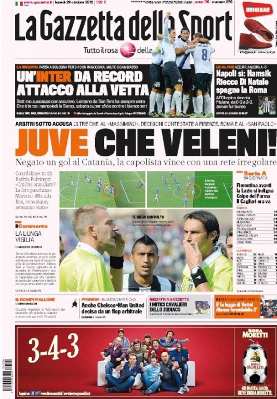 Gazzetta dello Sport časopis Juventus prva stran | Avtor: Reševalni pas/Twitter