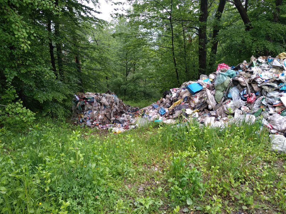Odpadki ob cesti v Besniško dolino