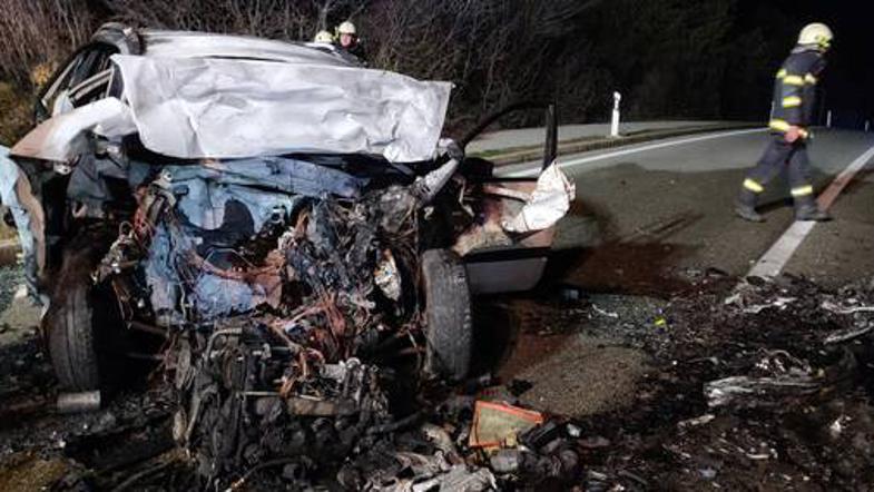 Prometna nesreča med Krkom in Malinsko