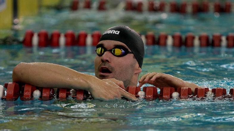 Mankoč ni ubranil zlate kolajne na 100 metrov delfin. (Foto: Nik Rovan)
