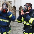 vaja reševanje gasilci evakuacija Ljubljanski grad napad