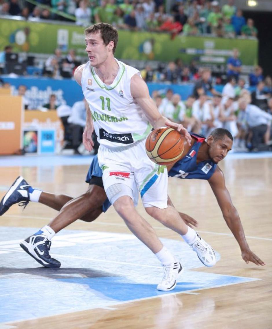 Slovenija Francija EuroBasket četrtfinale Stožice Ljubljana Dragić Ajinca | Avtor: Saša Despot