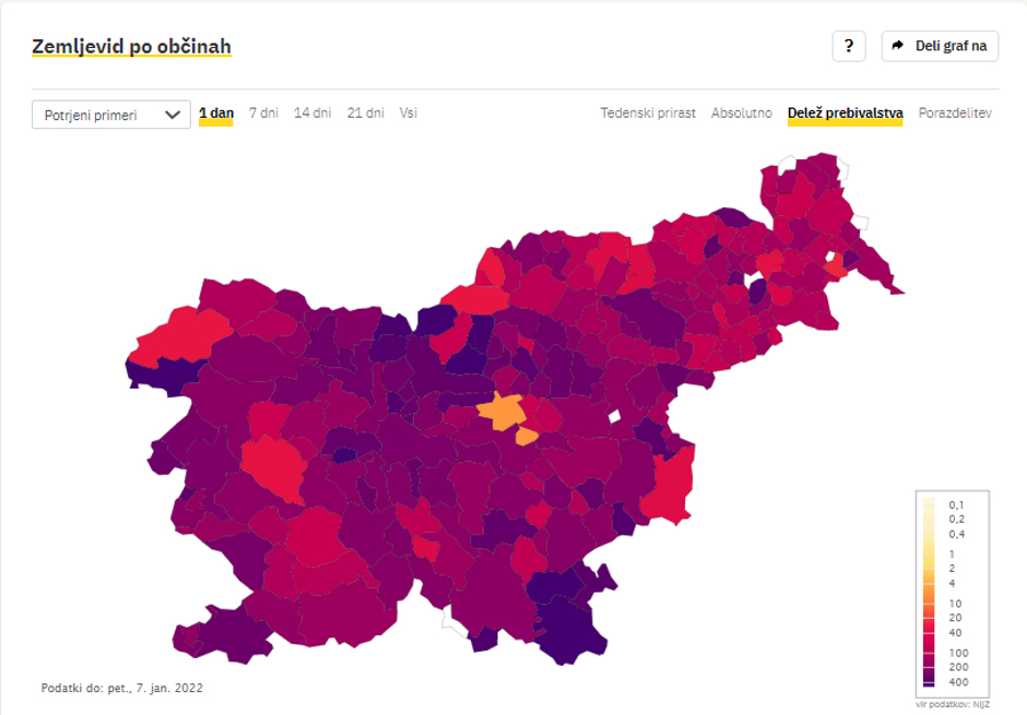 Okužbe po občinah | Avtor: 