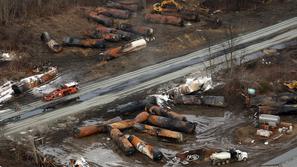 Ohio iztirjenje vlaka pri kraju East Palestine