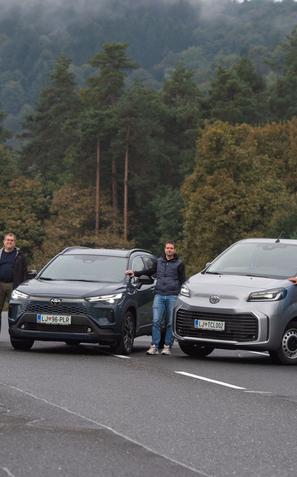 Preizkus zaviranja s Toyotinimi vozili na AMZS poligonu varne vožnje na Vranskem.