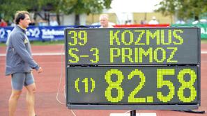Minulo sredo je Primož Kozmus na mitingu v Celju postavil nov slovenski rekord.