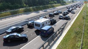Kolone na avtocesti Ptuj