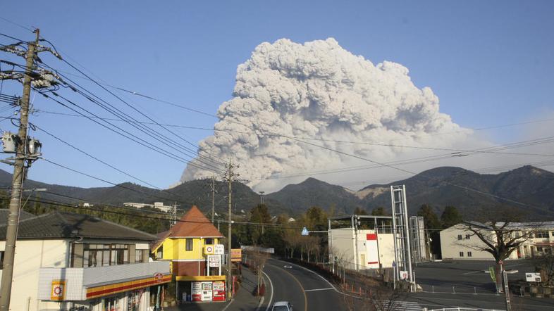vulkan,Japonska, pepel, vulkanski pepel, izbruh vulkana