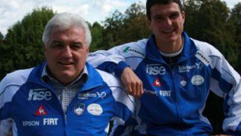 Peter Kauzer s svojim očetom in trenerjem Petrom Kauzerjem starejšim