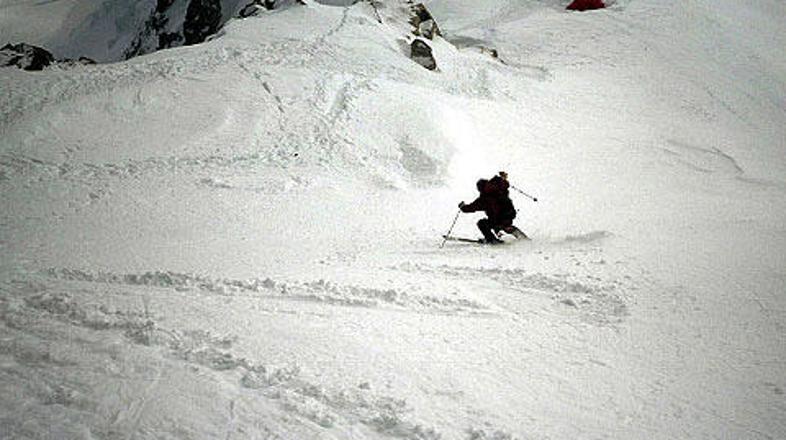 In 2004, the extreme skier skied down the highest peak in North America.