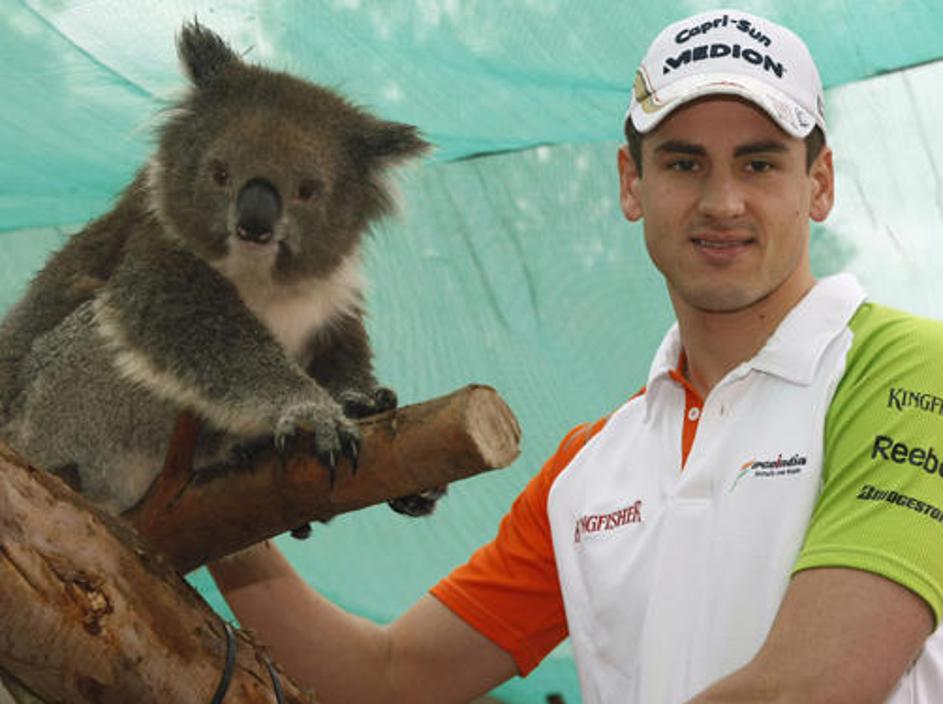 Adrian Sutil je v sredo spoznaval koale. V galeriji poglejte, kaj v Melbournu pr