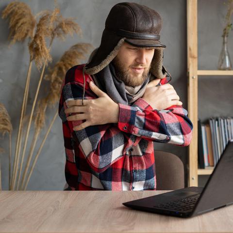 mraz, ogrevanje, moški