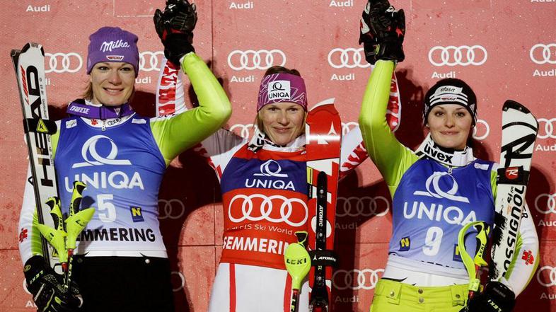 Marlies Schild Maria Riesch Christina Geiger zmaga veselje proslavljanje slavje 