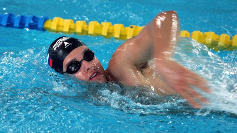 Matjaž Markič bo na 50 metrov prsno branil bronasto kolajno.