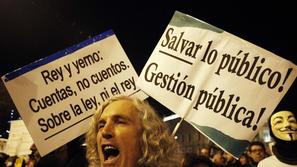 Protestniki v Madridu poleg opozarjanja na politiko, banke in ekonomijo protesti