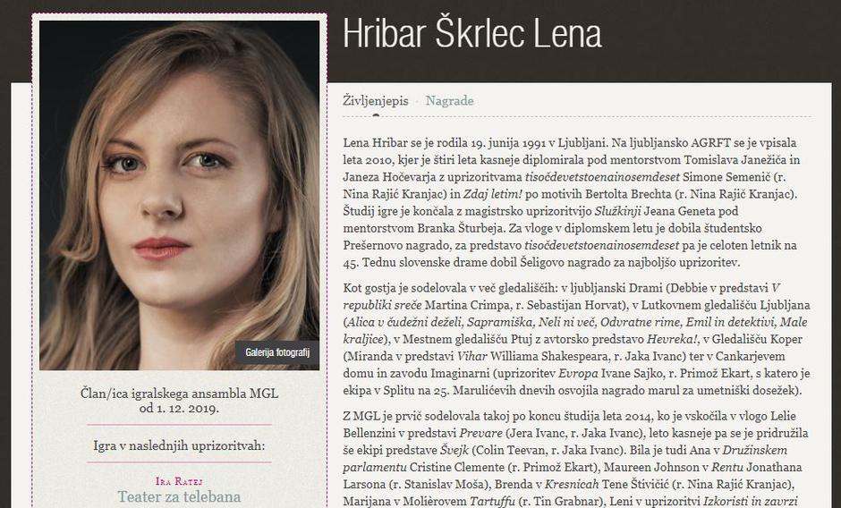 Lena Hribar | Avtor: MGL