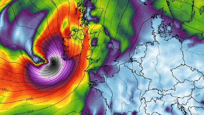 Vremenska karta, tropska nevihta po orkanu Helene