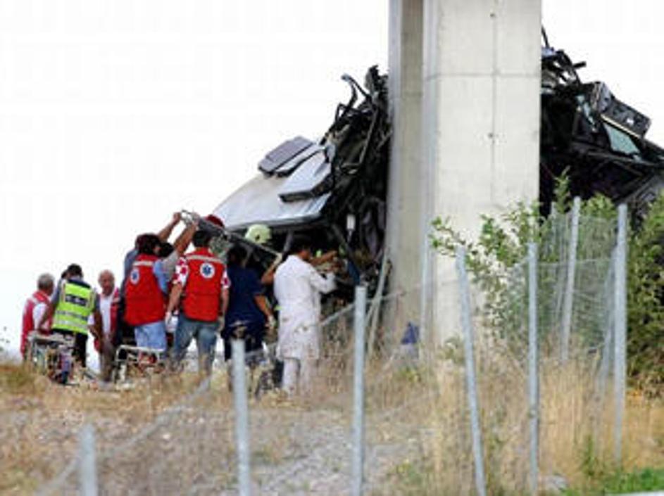 Prizorišče hude nesreče na Hrvaškem.