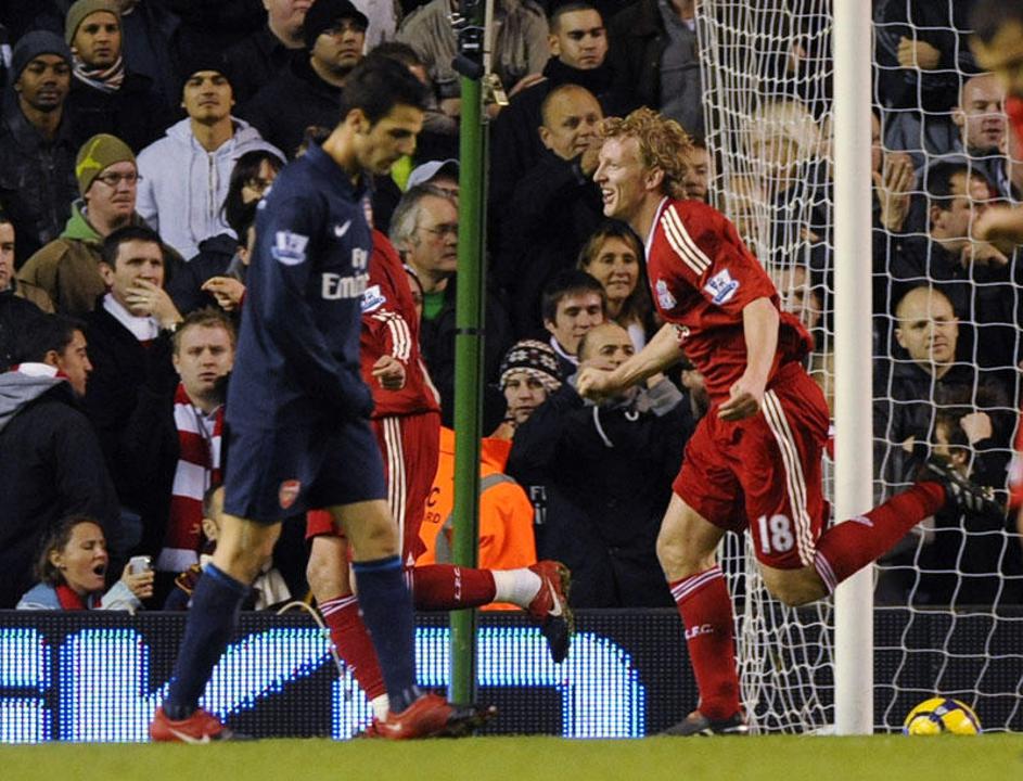 Dirk Kuyt je zadel za vodstvo Liverpoola, ki pa ni zdržalo do konca srečanja. (F