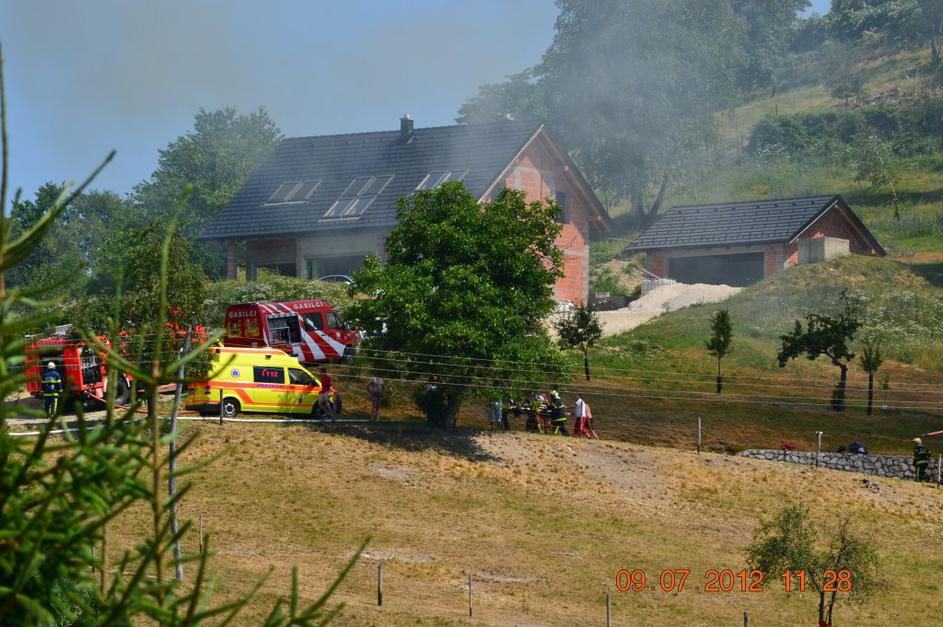 Požar na Prekorju pri Celju.