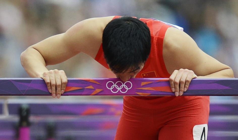 Liu Xiang 110m z ovirami padec london 2012