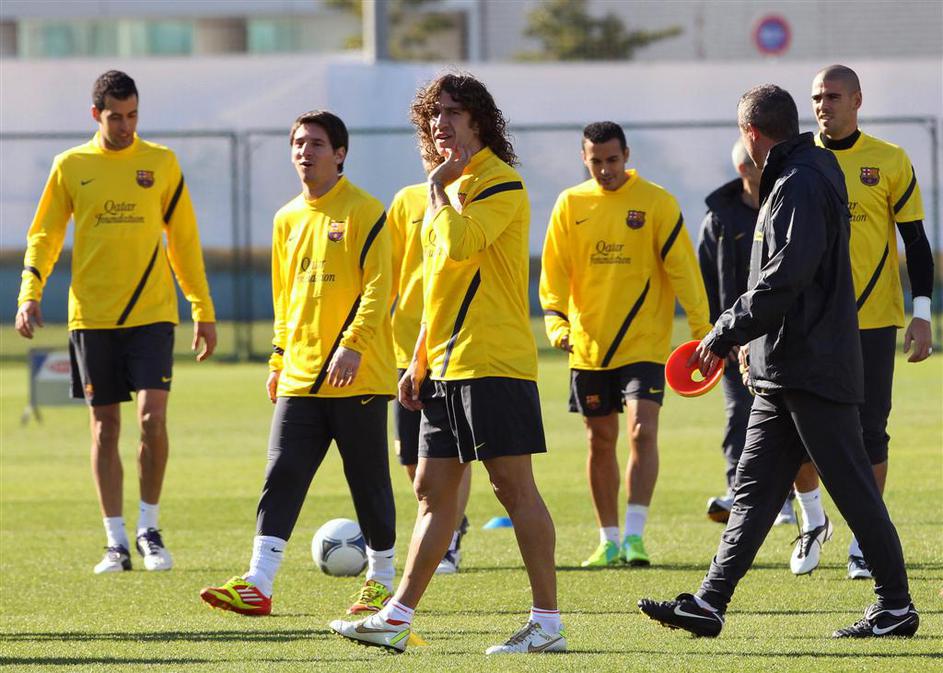 Messi Puyol Valdes trening Jokohama Japonska klubsko SP svetovno prvenstvo