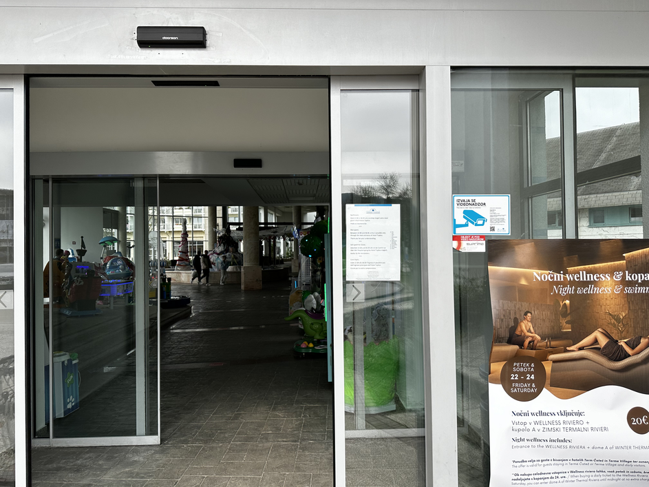 Obvestilo o videonadzoru v Termah Čatež