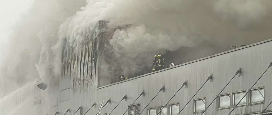 Požar skladišča Špar v BTC