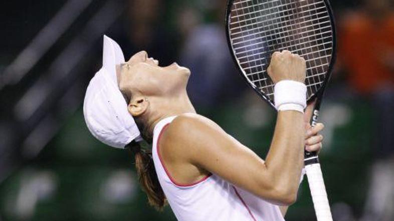 Katarina Srebotnik je izpadla med posameznicami, a napredovala med dvojicami. © 