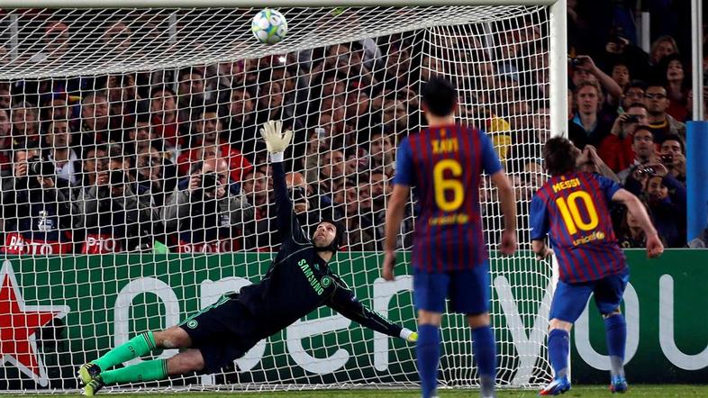 Messi Čech Xavi enajstmetrovka Barcelona Chelsea Liga prvakov polfinale druga te