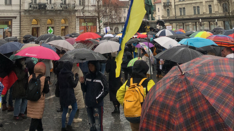 Protest Ukrajincev v Sloveniji