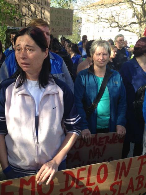 Protest delavcev livarne