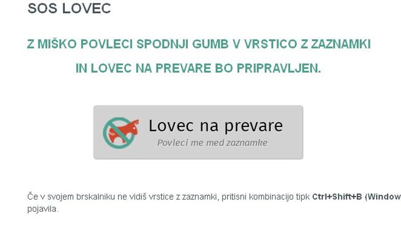 SOS lovec na prevare