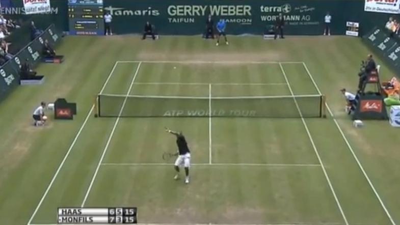 Monfils Haas Halle ATP turnir tenis udarec škarjice smash