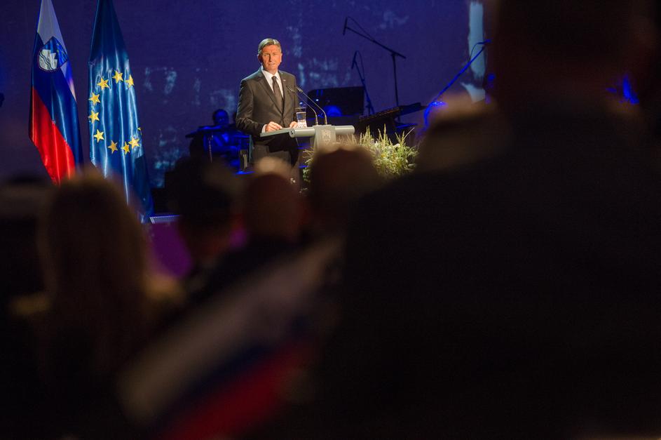 Borut Pahor, predsednik republike, na državni proslavi na Kongresnem trgu