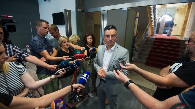 Marjan Šarec po sestanku predsednikov strank LMŠ, SD, SMC, SAB in DeSUS