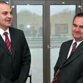 Podpredsednik uprave Telekoma Dušan Mitič (levo) bo na čelu Uniona Olimpije zame