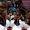Kobe Bryant, Dwayne Wade in Michael Redd na podelitvi zlate medalje na olimpijsk