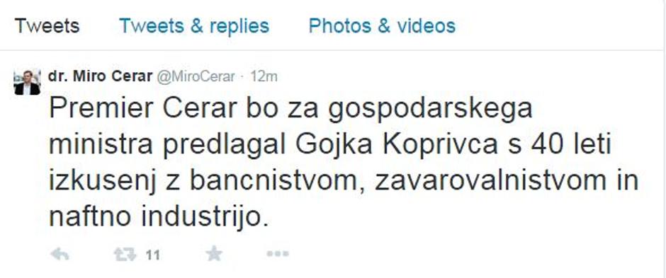 Cerar napoved | Avtor: Reševalni pas/Twitter