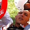 MotoGP Mugello trening 2010 zlom noge Valentino Rossi