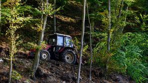 traktor gozd spravilo lesa