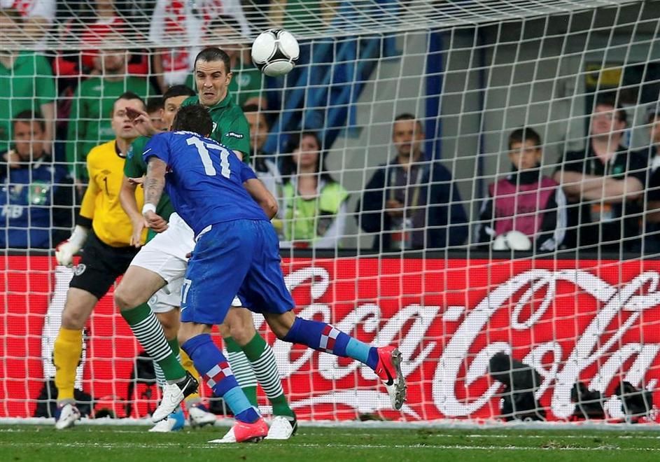 Mandžukić O'Shea Given Irska Hrvaška Poznan Euro 2012
