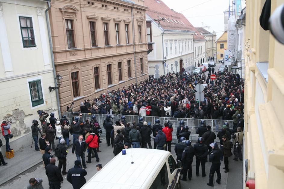 Slika torkovega protesta v Zagrebu. (Foto: Tomislav Miletić/Pixsell)