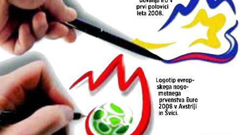 Podobnost slovenskega logotipa in logotipa za EURO 2008 so med prvimi komentiral