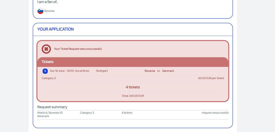 Euro 2024 vstopnice prijava zavrnjeno | Avtor: Žurnal24 