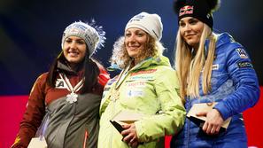 Venier Ilka Štuhec Vonn SP St. Moritz podelitev medalj
