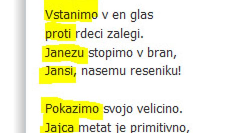 Pesem v nepodporo Janši