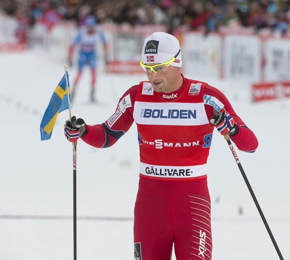Petter Northug, švedska zastava | Avtor: EPA