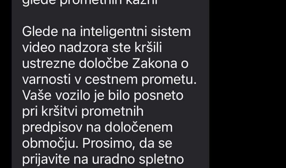 Vam je policija poslala to sporočilo?